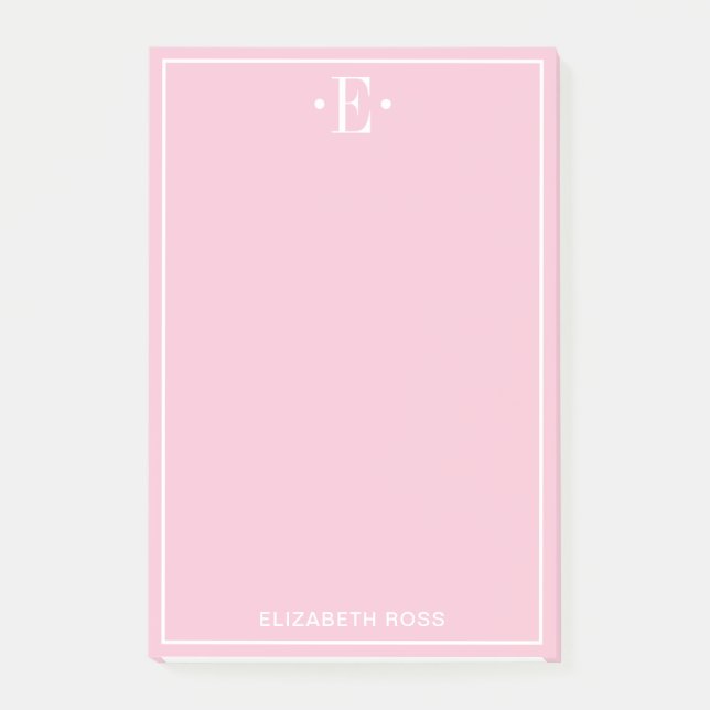 Post-it® Papier à lettres rose monogrammé (Devant)