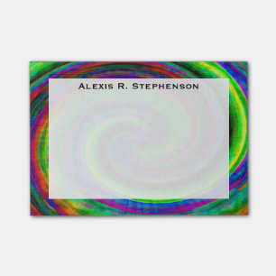 Post-it® Papier à lettres spirale arc-en-ciel moderne Monog