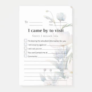 Post-it® Papier adhésif de visite de retour à motif floral