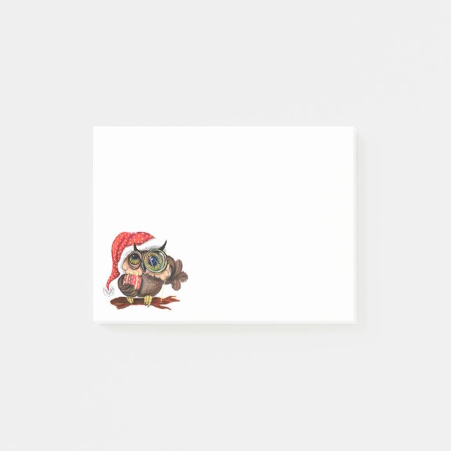 Post-it® Papier autocollant de Noël avec un bébé hibou mign (Devant)
