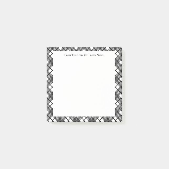 Post-it® Papier autocollant modifiable à motif carreaux noi (Devant)