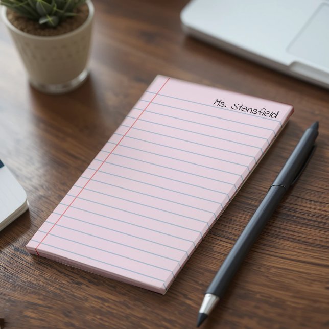 Post-it® Papier Carnet à revêtement rose (Pink Lined Notebook Paper Post-it Notes
)