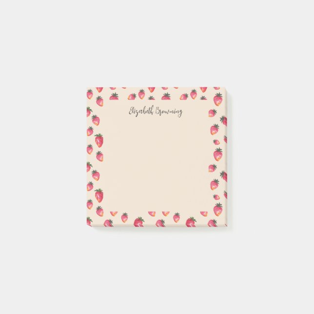 Post-it® Papier d'art aquarelle fraise Style Ferme Cuisine  (Devant)