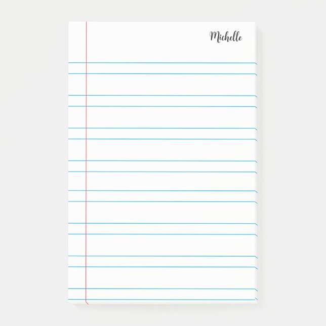 Post-it® Papier de Carnet scolaire linéaire personnalisé (Devant)