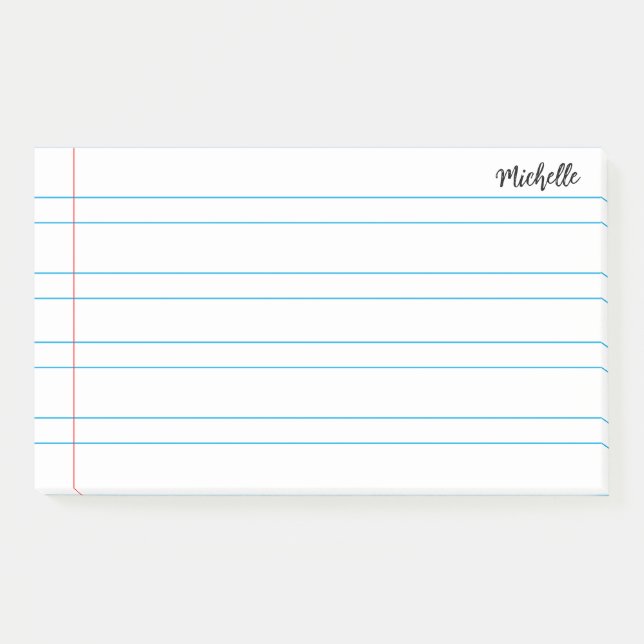 Post-it® Papier de Carnet scolaire linéaire personnalisé (Devant)