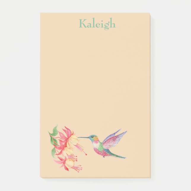 Post-it® Papier note adhésif personnalisé avec colibri et f (Devant)