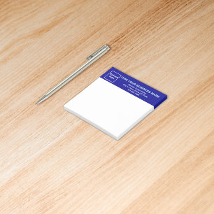 Post-it® Papier note carré bleu entreprise en-tête blanc