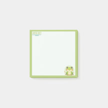 Papier note grenouille vert pastel style Kwaii