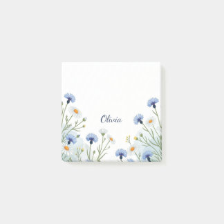 Post-it® Papier notes adhésif fleur sauvage bleu personnali