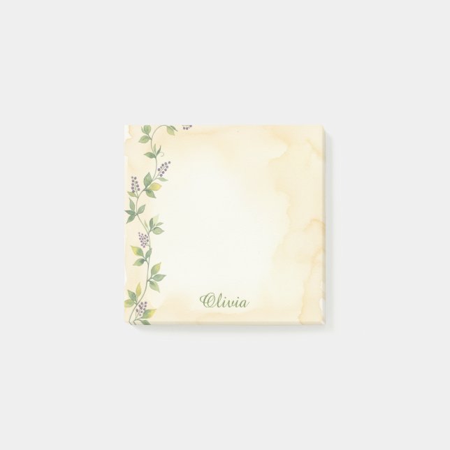 Post-it® Papier notes adhésif personnalisé Crème Botanical  (Devant)