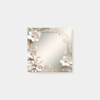 Post-it® Papier notes adhésifs à cadre floral blanc orné