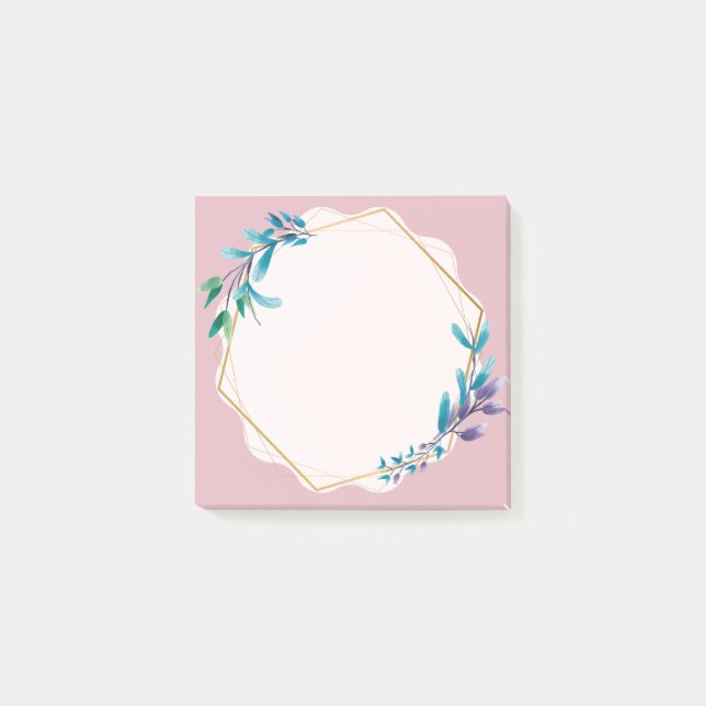 Post-it® Papier-notes adhésifs Floral Rose | Bloc-notes est (Devant)