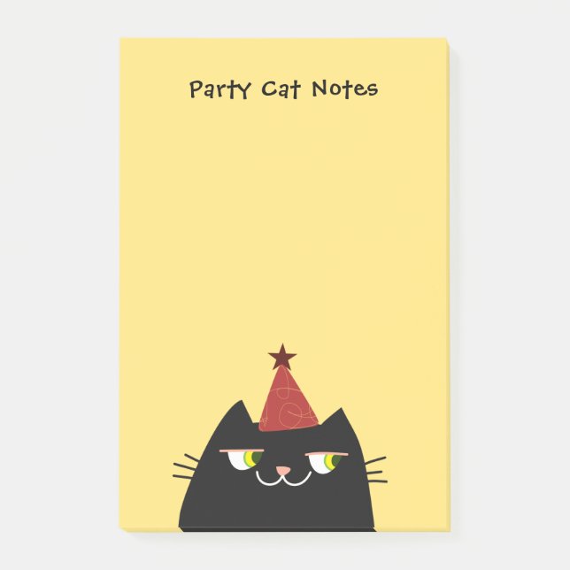 Post-it® Papier notes adhésives mignon chat de fête drôle K (Devant)