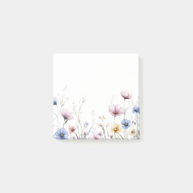 Post-it® Papier Notes Aquarelle Fleurs (Devant)