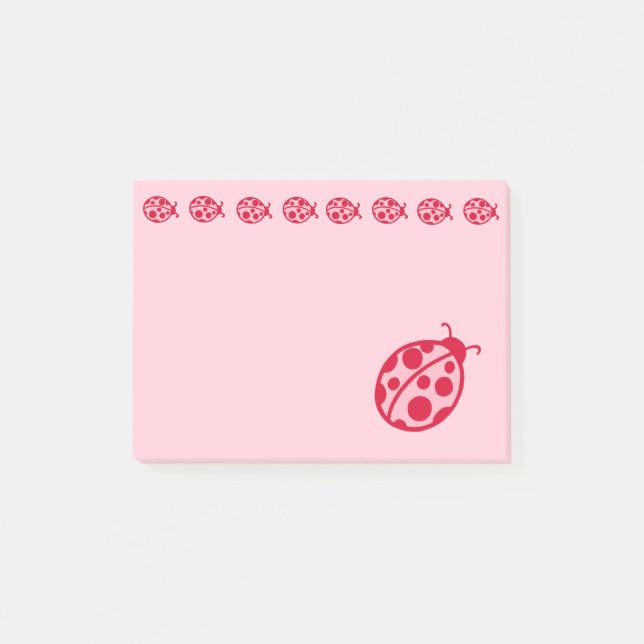 Post-it® Papier notes coccinelles roses (Devant)