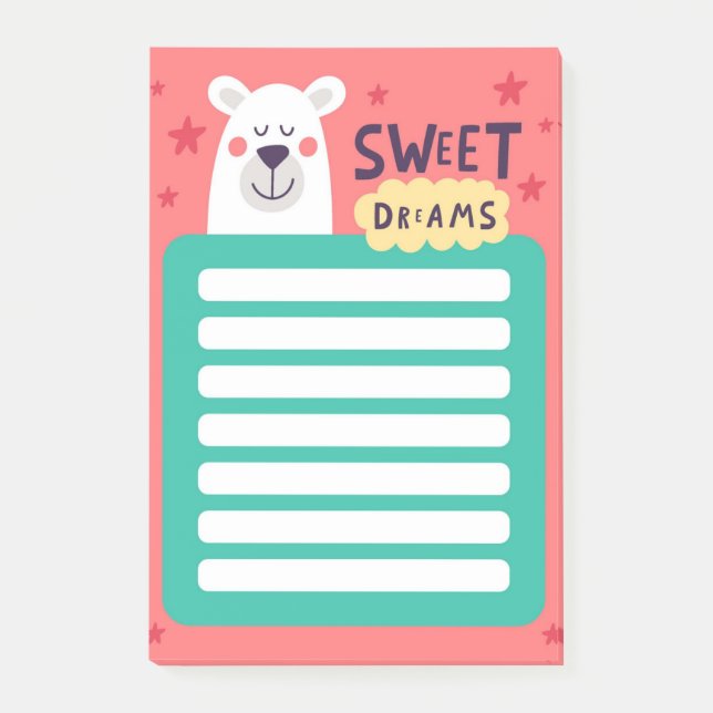 Post-it® Papier notes doux ours polaire (Devant)