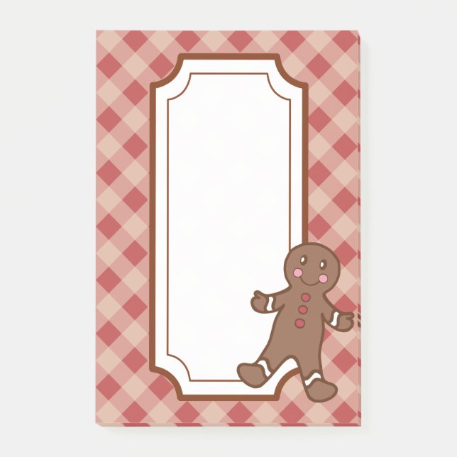 Post-it® Papier notes Gingham Rouge Gingerbread  (Devant)