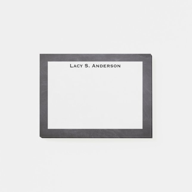 Post-it® Papier notes gris Monogramme Tableau noir (Devant)