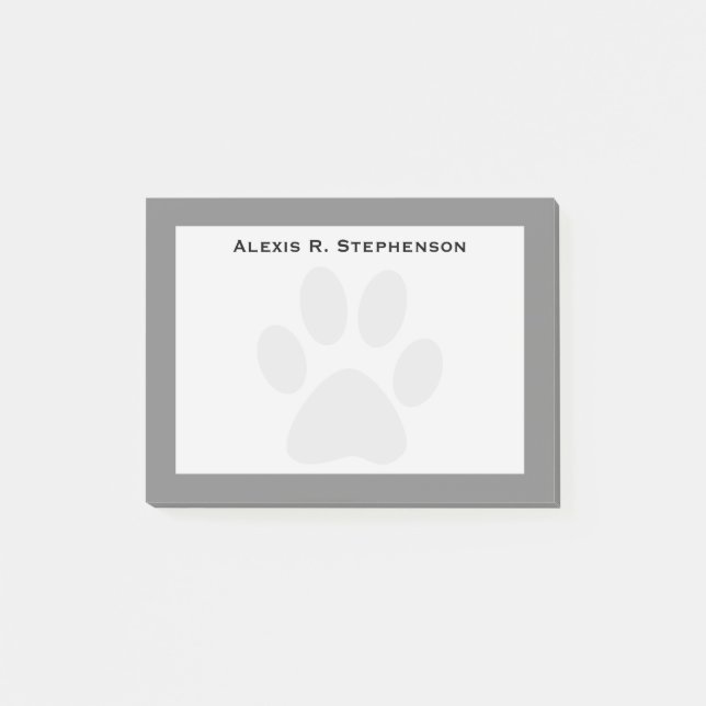 Post-it® Papier notes Monogramme empreinte de patte d'anima (Devant)