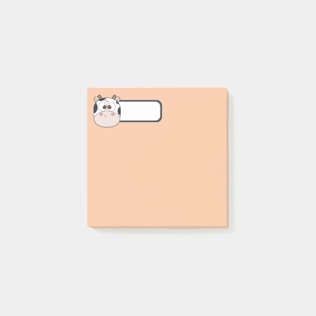 Post-it® Papier notes personnalisé avec vache pastel mignon (Devant)