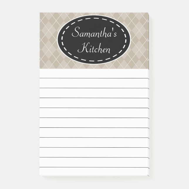 Post-it® Papier notes personnalisé beige pour cuisine (Devant)