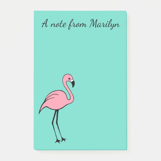 Post-it® Papier notes personnalisé Flamant Rose Cadeau (Devant)