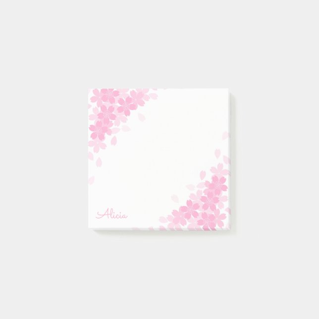 Post-it® Papier notes personnalisé Fleur de cerisier rose 3 (Devant)