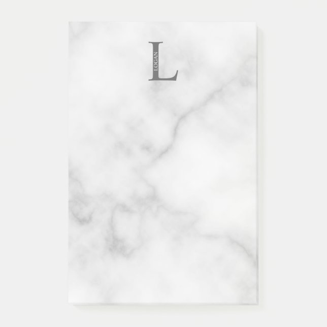 Post-it® Papier-notes personnalisés avec monogramme et nom (Devant)