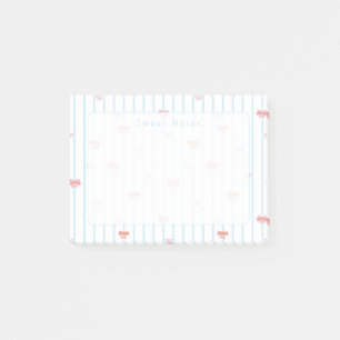 Post-it® Papier-notes personnalisés avec un ruban rose doux