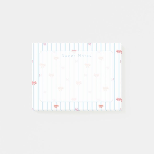 Post-it® Papier-notes personnalisés avec un ruban rose doux (Devant)