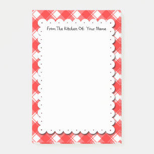 Post-it® Papier notes personnalisés carreaux rouge et blanc