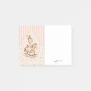 Post-it® Papier notes personnalisés, Lapin floral vintage