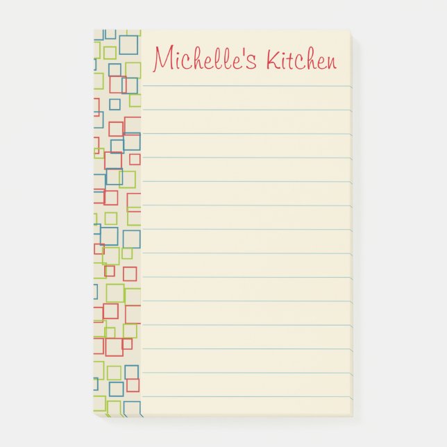 Post-it® Papier Notes Personnalisés Lignés Cuisine Clair Po (Devant)