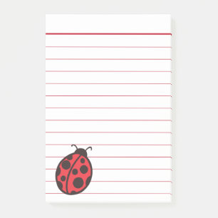 Post-it® Papier notes Post It coccinelle à ligne rouge