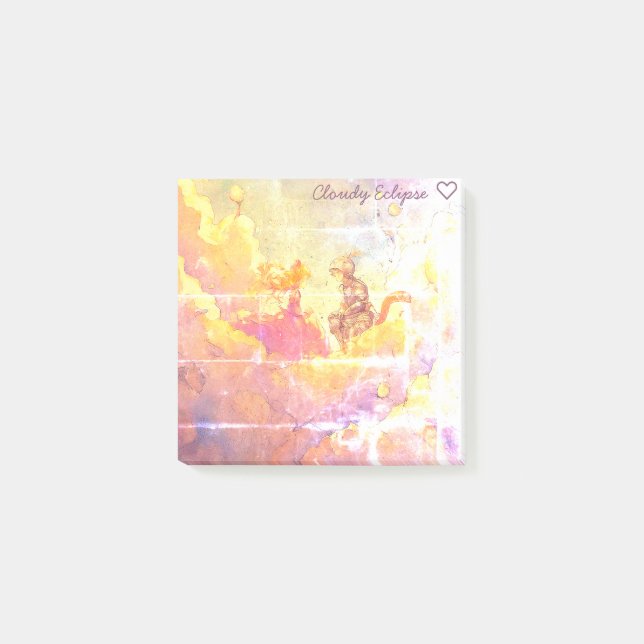 Post-it® Papier notes Princesse Fille Chat & Garçon Chevali (Devant)