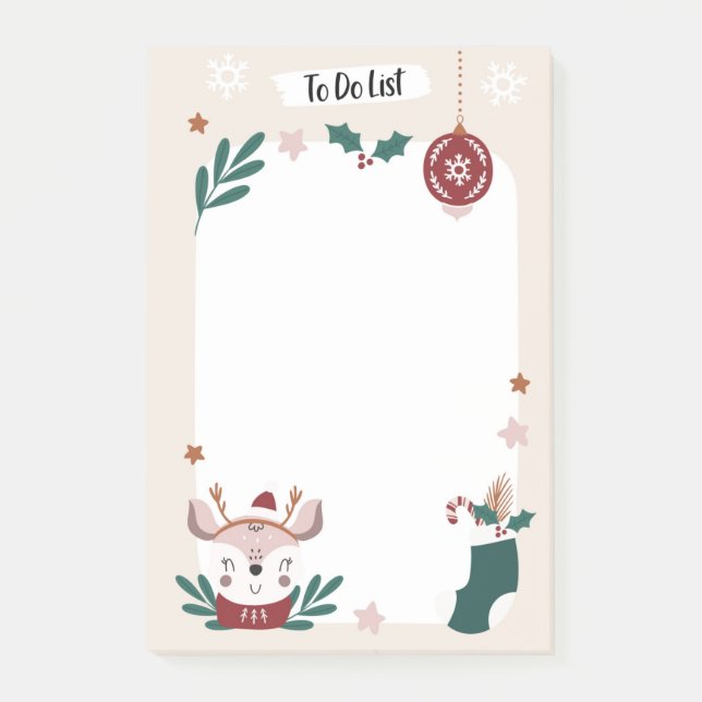 Post-it® Papier notes Reindeer de Noël à faire (Devant)