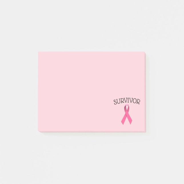 Post-it® Papier-notes ruban de survivant du cancer rose (Devant)