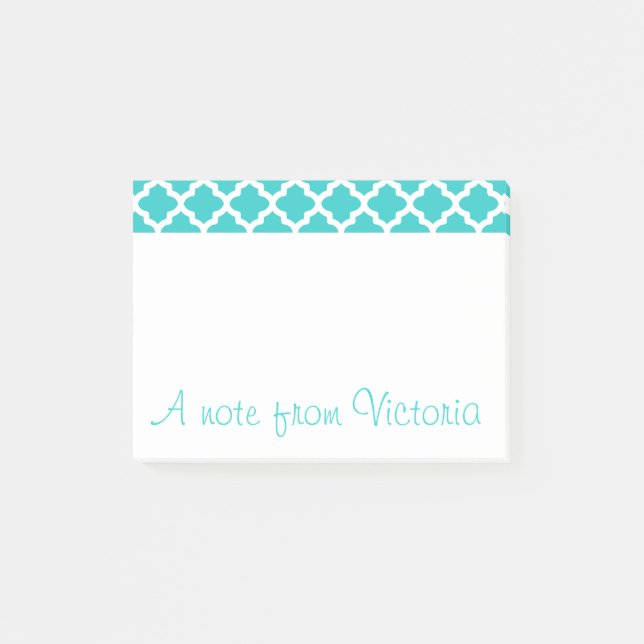 Post-it® Papier notes turquoise personnalisé (Devant)