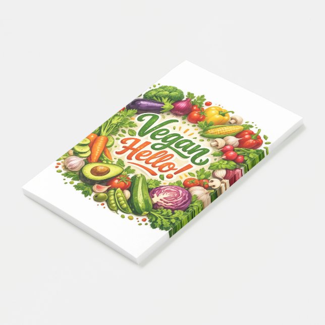 Post-it® Papier-notes « Vegan Hello » (Incliné)