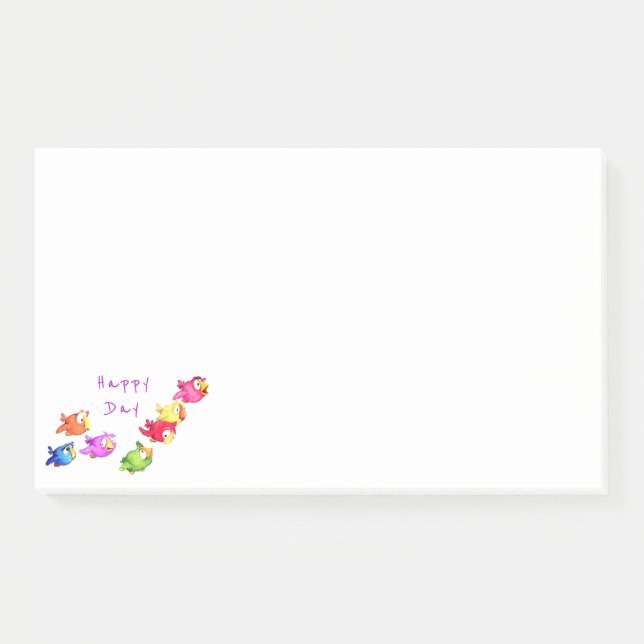 Post-it® Papier notes volants heureux - Texte personnalisé (Devant)