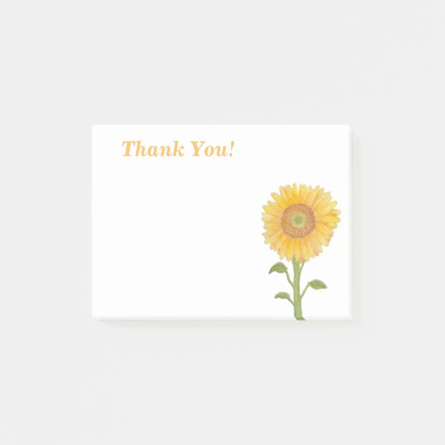 Post-it® Papier notes Watercolour Tournesol Merci (Devant)
