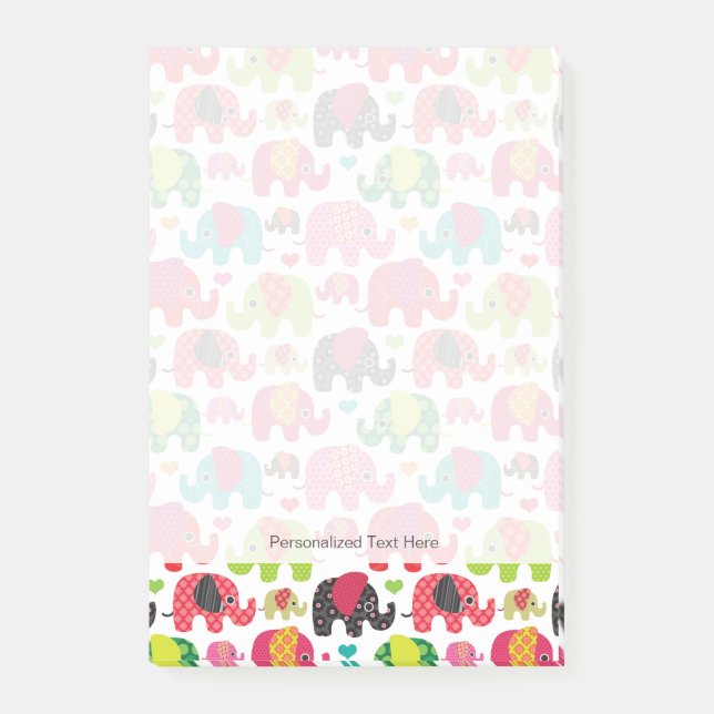 Post-it® papier peint motif rétro éléphant enfants (Devant)