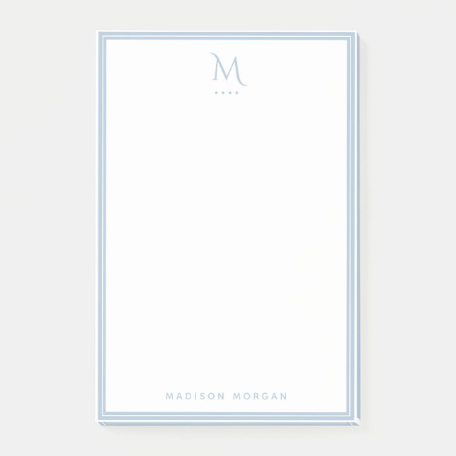 Post-it® Papier personnalisé avec monogramme de base bordur (Devant)