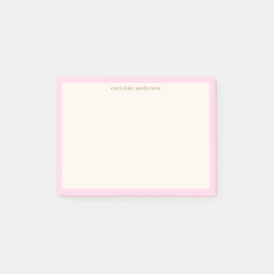 Post-it® Papier personnalisé avec nom rose crème pour retou