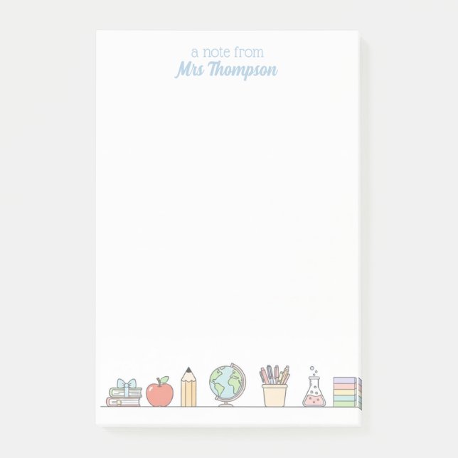 Post-it® Papier Personnalisé pour Enseignant Pastel (Devant)
