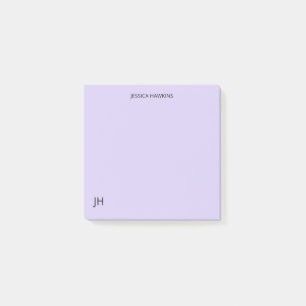 Post-it® Papier personnel simple Monogramme clair violet