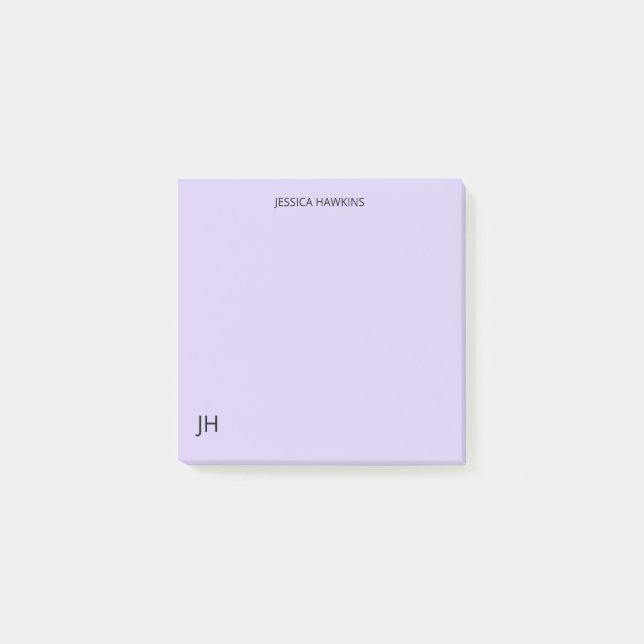 Post-it® Papier personnel simple Monogramme clair violet (Devant)
