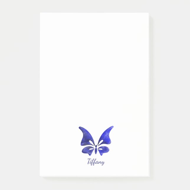 Post-it® Papillon aquarelle bleu profond saturé (Devant)