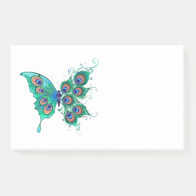 Post-it® Papillon aux plumes de paon vert (Devant)