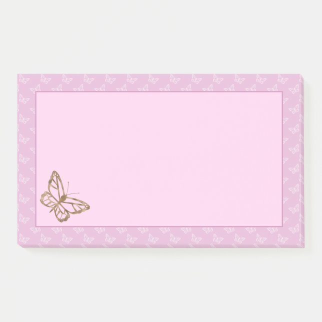 Post-it® Papillon de style feuille d'or faux sur lavande vi (Devant)